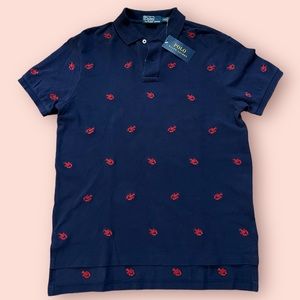 Ralph Lauren Mens Embroiled Polo Shirt (Lobster)